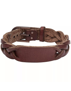 Fossil Heritage Braided Brown Leather 