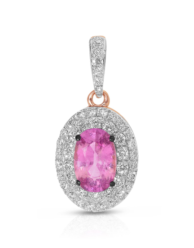 Pandantive Vida aur 18 kt cu diamante si safir roz 60502S-PS8RP