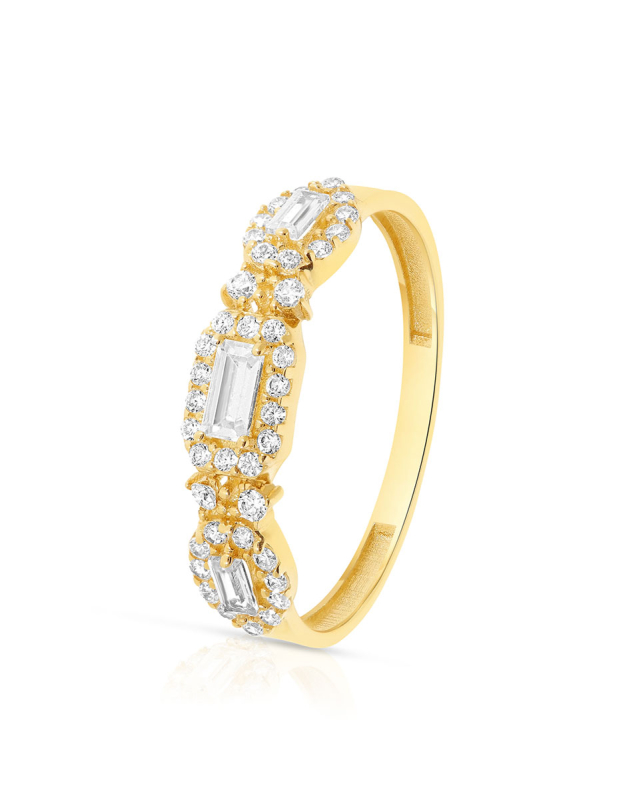 Inele aur 14 kt si cubic zirconia TTK2049Y-I
