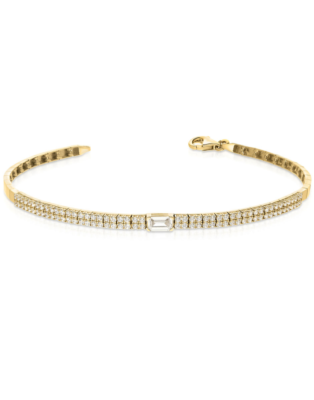 Bratari aur 14 kt si cubic zirconia LT-199Y-B