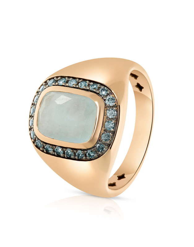 Inele Peroni&Parise Cocktail aur 14 kt cu acvamarin si topaze COC-A07F38