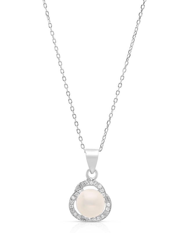 Coliere argint 925 cu perla si cubic zirconia YE9215N-CH-W