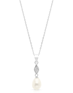colier argint 925 cu perla si cubic zirconia YE9294-CH-W
