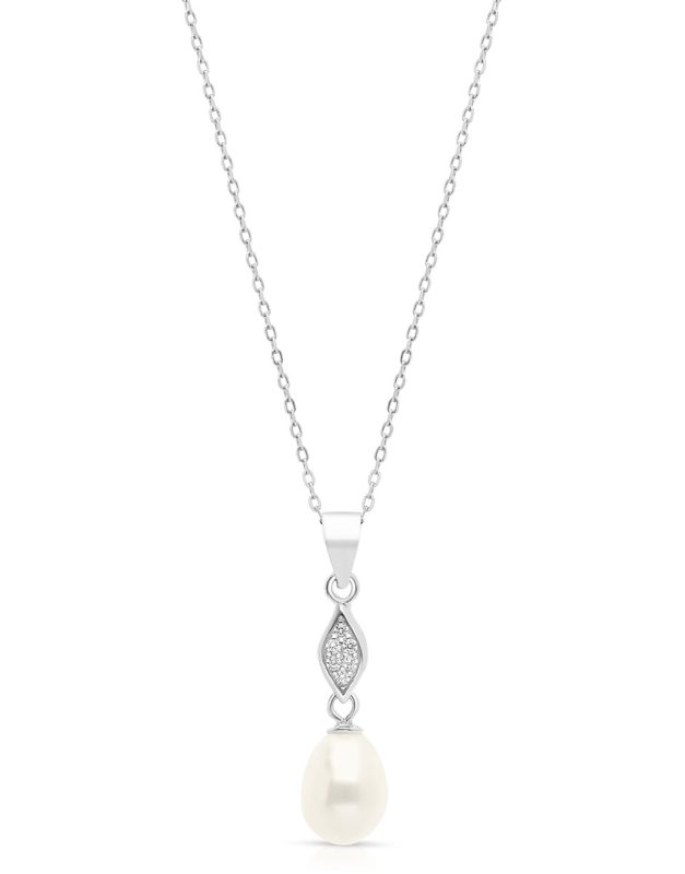 Coliere argint 925 cu perla si cubic zirconia YE9294-CH-W