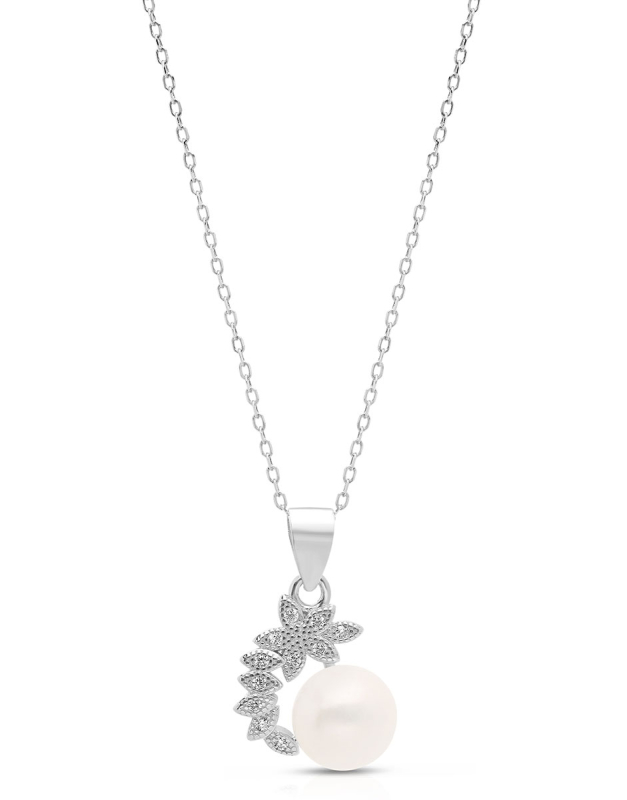 Coliere argint 925 cu perla si cubic zirconia YE9234-CH-W