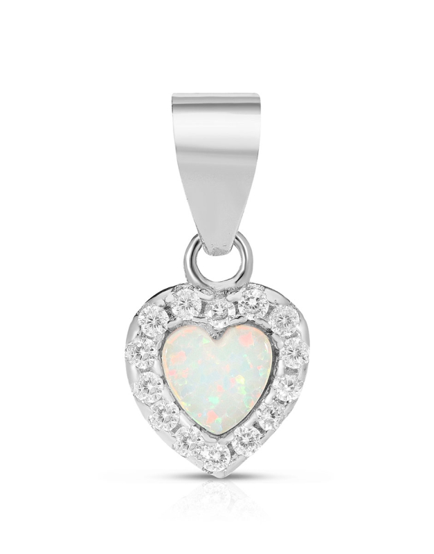 Pandantive argint 925 inima cu opal si cubic zirconia YE9318-PD-WOPW