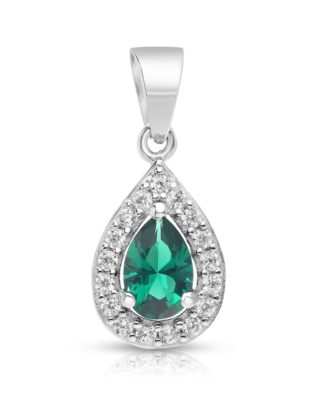 Pandantive aur 14 kt si cubic zirconia verde TS006W-SM-P