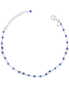 bratara argint 925 cu perle si cristale albastre BB235117-RH-WBL