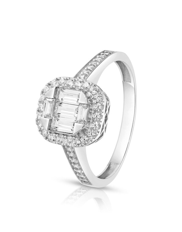 Inele aur 14 kt si cubic zirconia TS026W-I