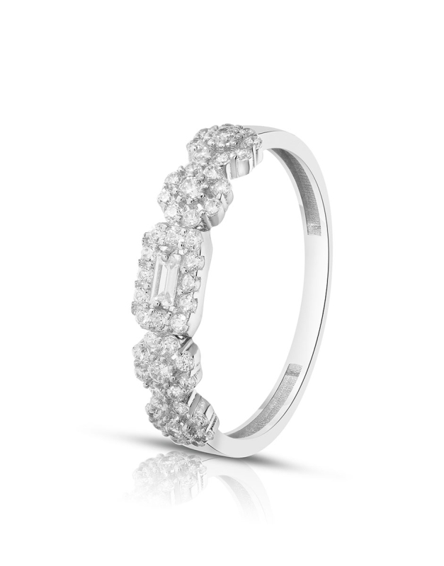 Inele aur 14 kt si cubic zirconia TTK2129W-I