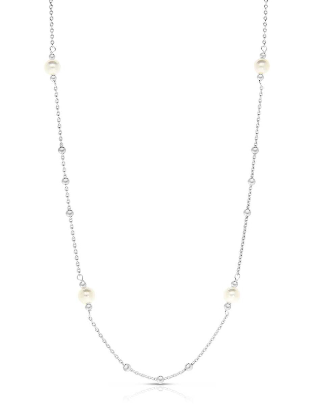 Coliere argint 925 cu perle L050P-CL-RH-W