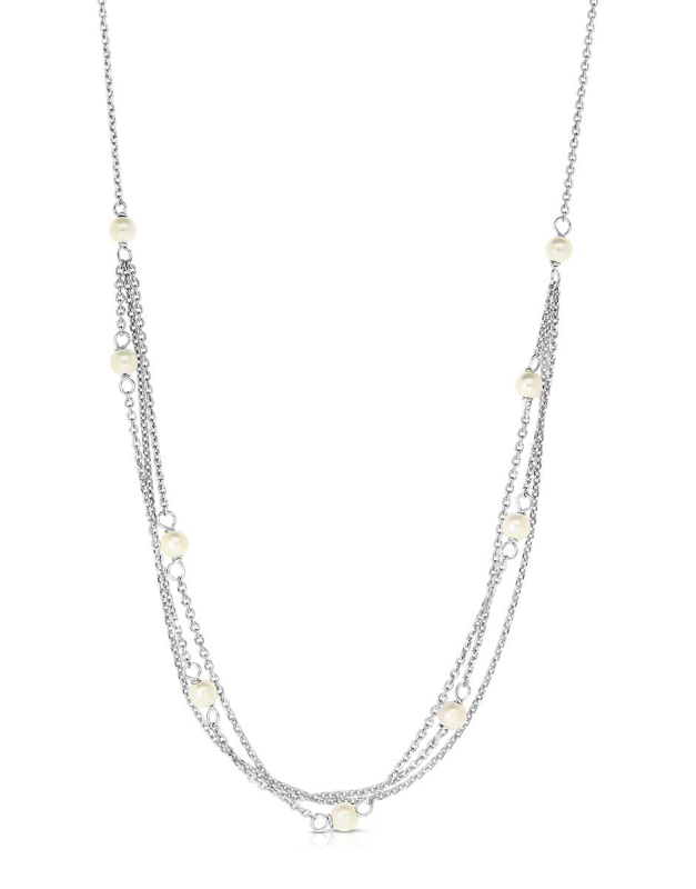 Coliere argint 925 cu lant triplu si perle LS005-CL1-RH-W