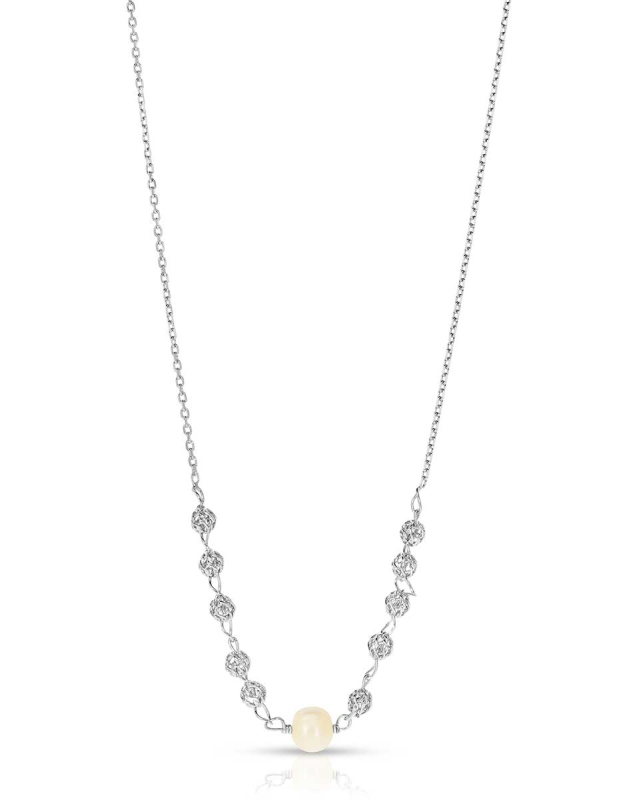 Coliere argint 925 cu perla DB006-CL-RH-W