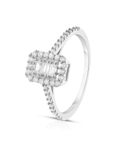 inel aur 14 kt baguette si cubic zirconia IMS30W-I