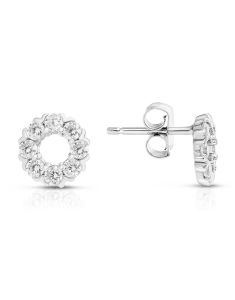 argint 925 stud cerc si cubic zirconia 