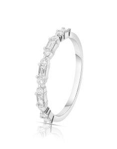inel aur 14 kt half eternity cu diamante SR31382-W