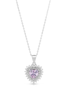 colier argint 925 inima si cubic zirconia violet TE0477-CH-LT.LW