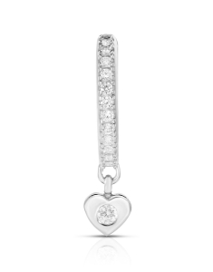 Kurshuni argint rotund cu inima si cubic zirconia 