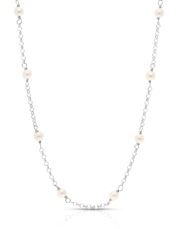 Coliere argint 925 cu perle B014AG-RH-W