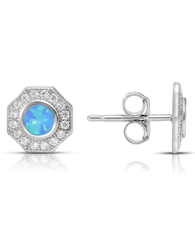 Cercei argint 925 cu opal si cubic zirconia ES10751A1-RH-BLW
