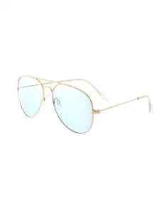 Claire's Blue Tinted Gold-Tone Aviator Sunglasses 51880
